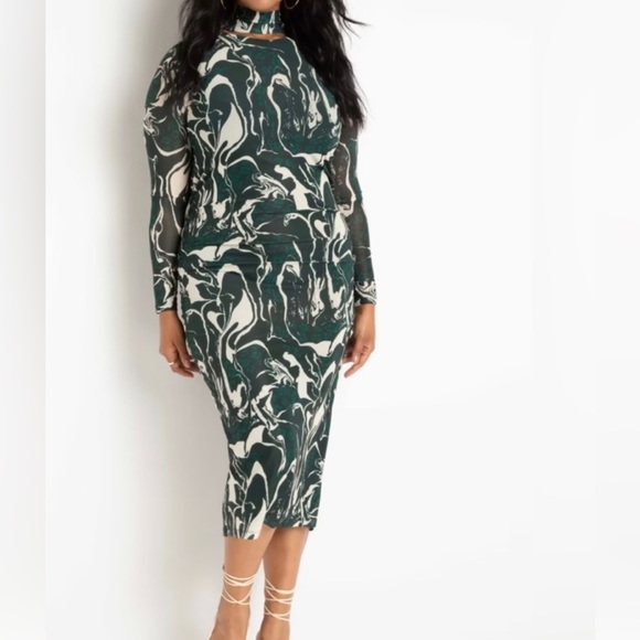 Eloquii Floating Mock Neck Mesh Dress size 24 - Picture 1 of 6